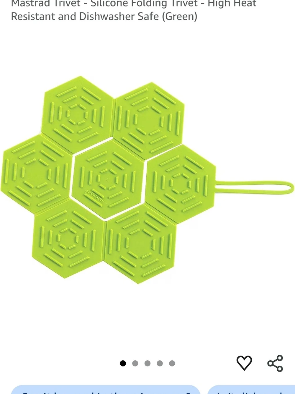 Foldable Silicone Trivet - Green